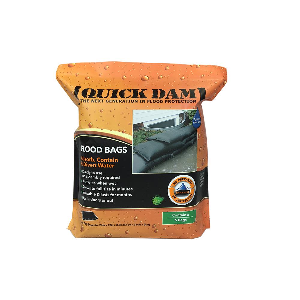 Quick Dam 6-Pack 24-in L x 12-in W Self-Inflating Flood Bags - Flockneti