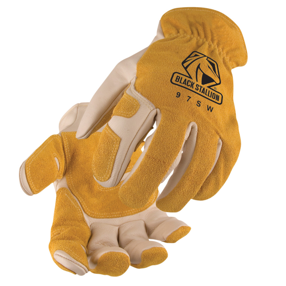 Black Stallion Versatile Grain Cowhide Drivers Gloves 2X - Flockneti