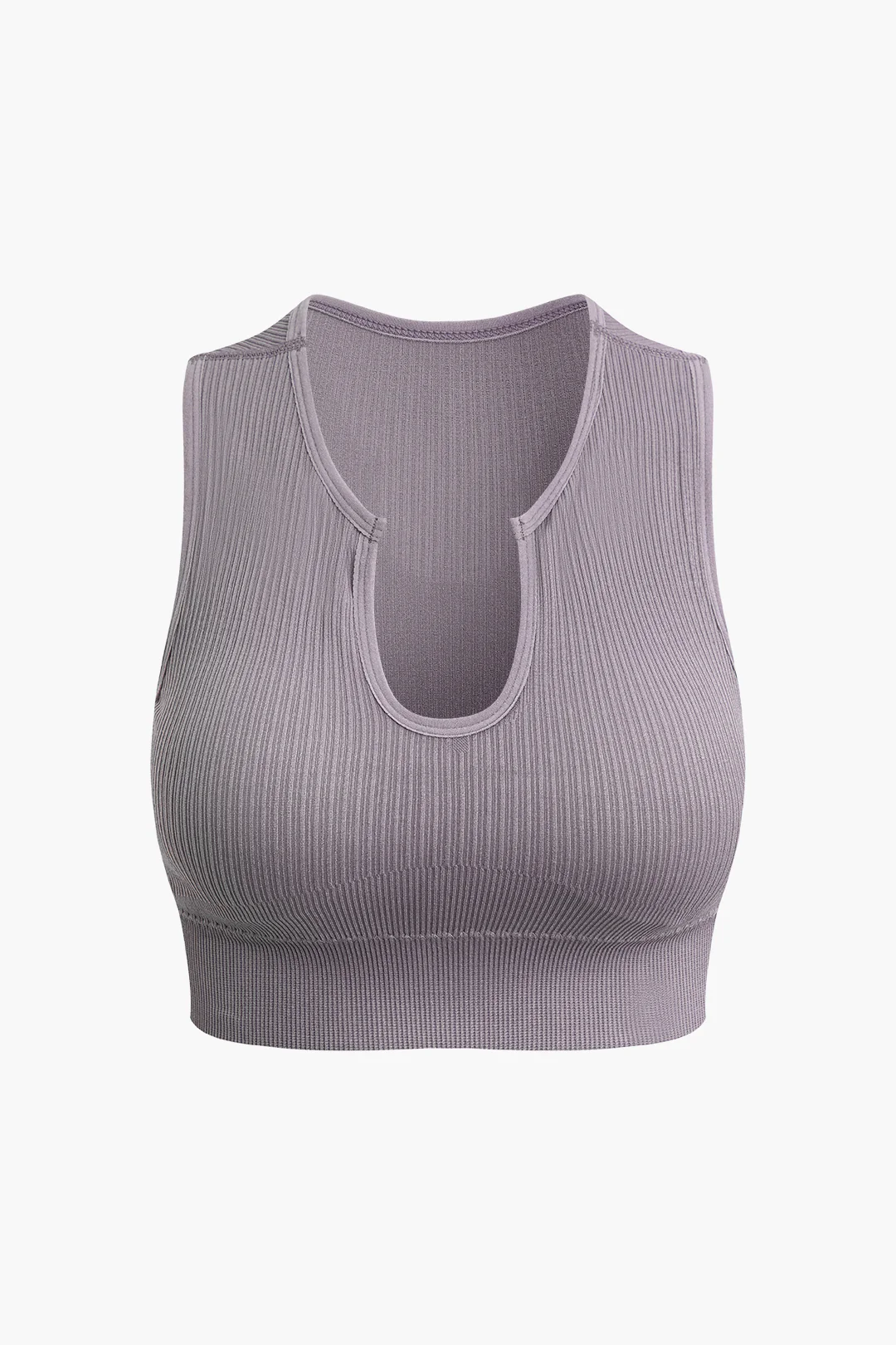 Solid Ribbed Sports Bra - Flockneti