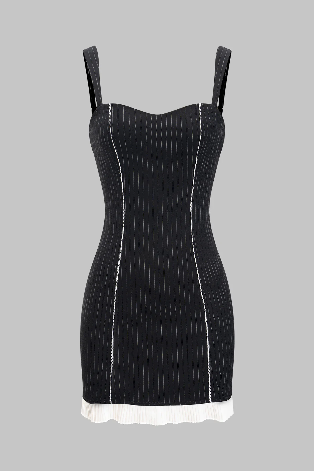 Stripes Print Patchwork Backless Slip Sleeveless Mini Dress - Flockneti