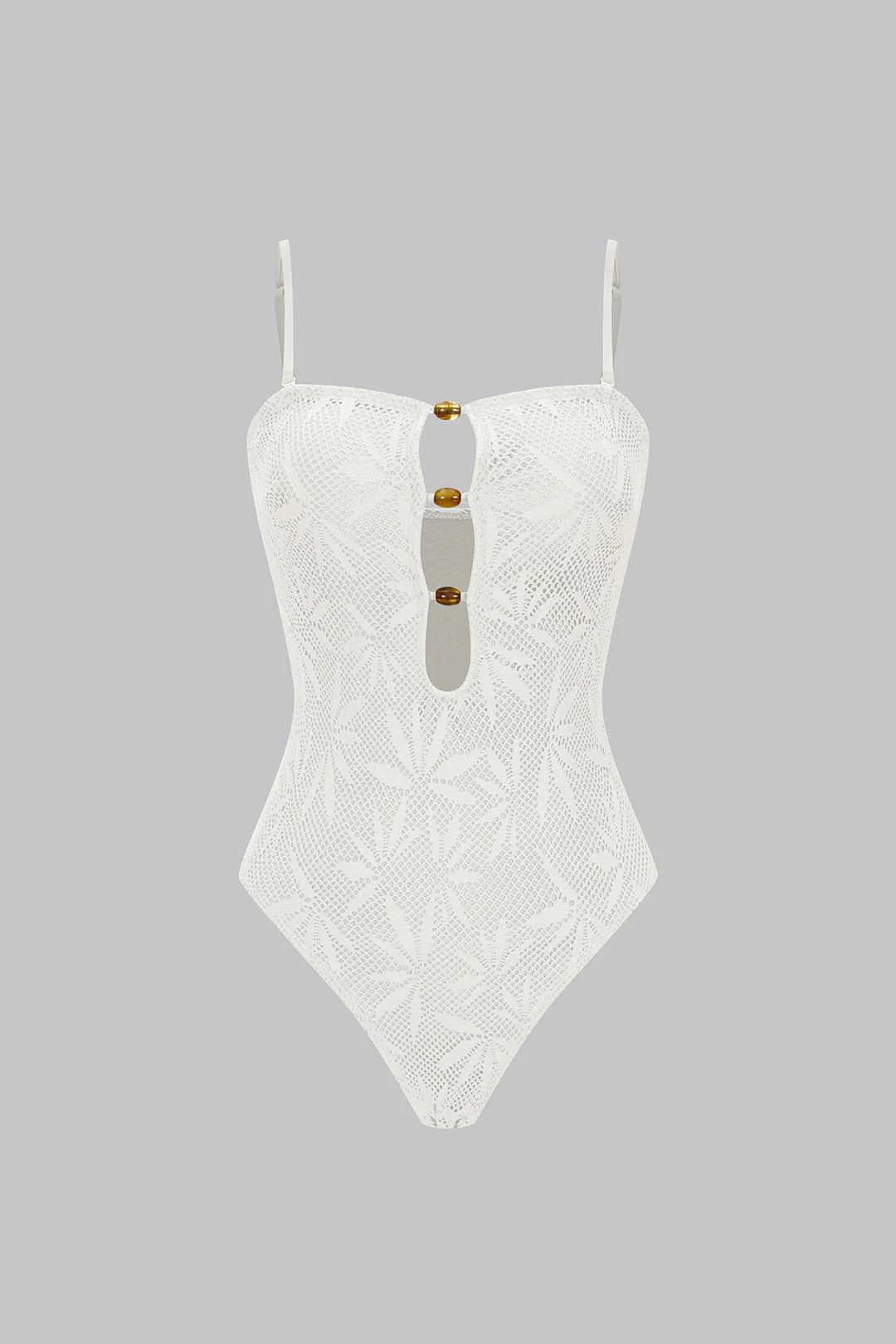 Beaded Backless Slip One-Piece Swimsuit - Flockneti