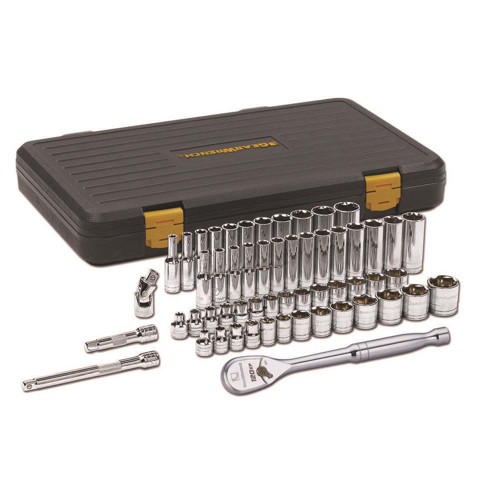 GEARWRENCH Mechanics SAE/Metric Tool Set 120XP 3/8″ Drive 6 Point 56pc - Flockneti