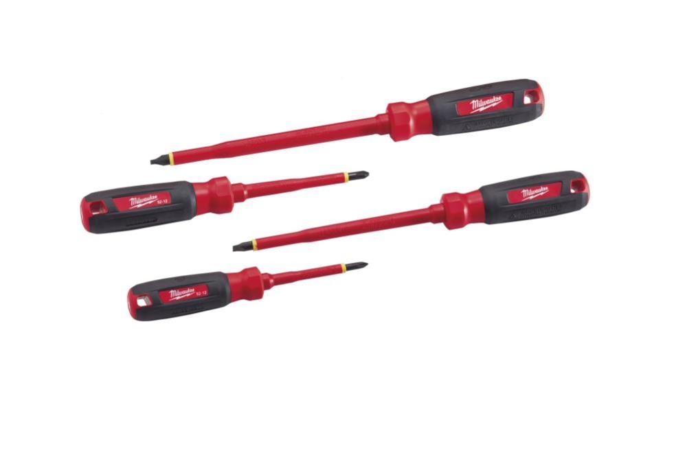 Milwaukee 4-Piece 1000V Insulated Screwdriver Set with Square Recess - Flockneti