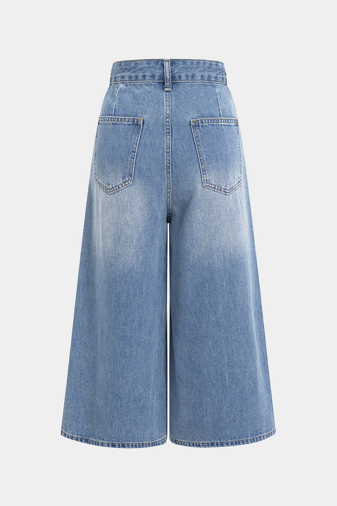 Denim Patchwork Asymmetrical Jorts - Flockneti