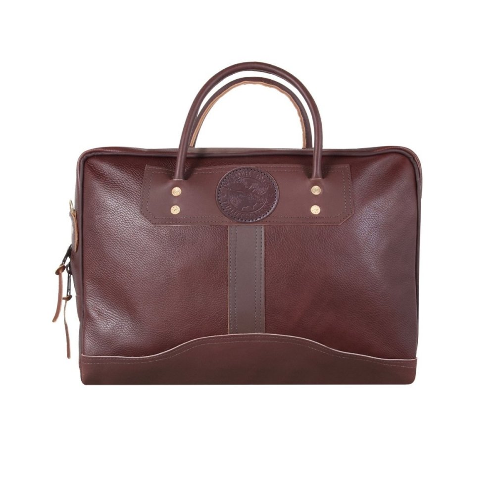 Duluth Pack 21 Liter Capacity Brown Standard Small Pebbled Leather Briefcase - Flockneti