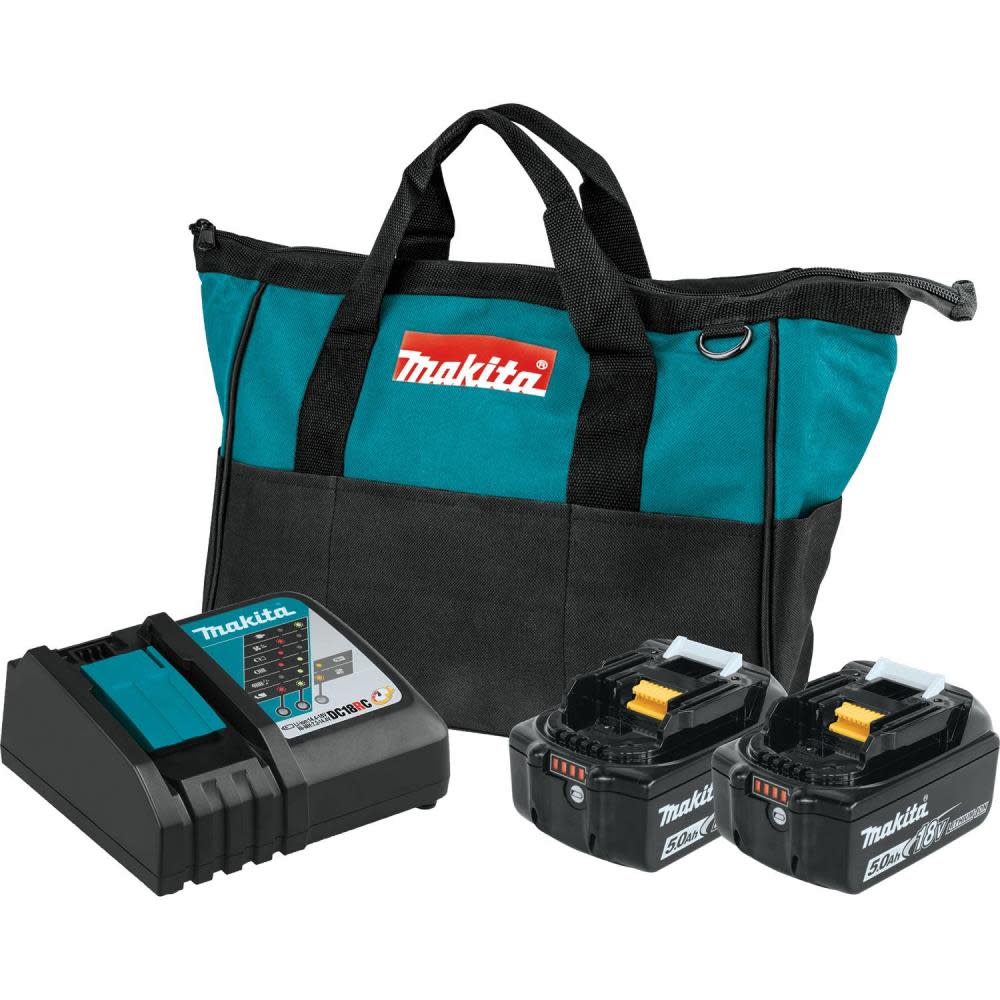 Makita 18V LXT Lithium-Ion Battery and Rapid Optimum Charger Starter Pack (5.0Ah) - Flockneti