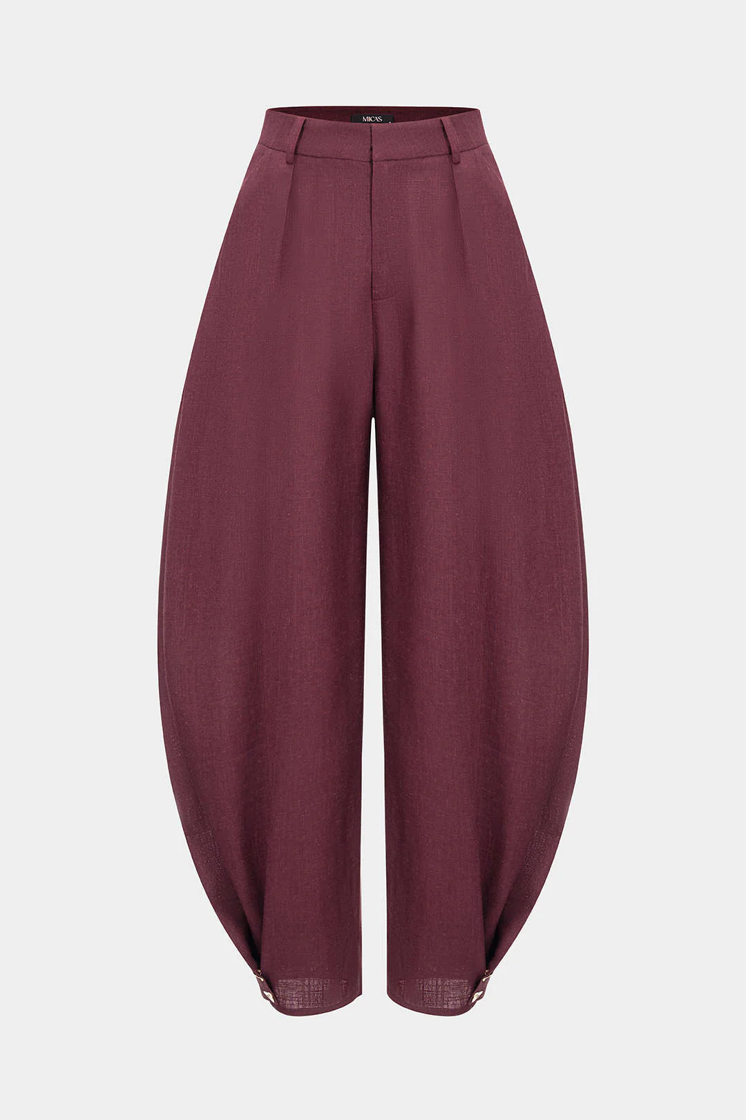 Linen Solid Barrel Trousers - Flockneti