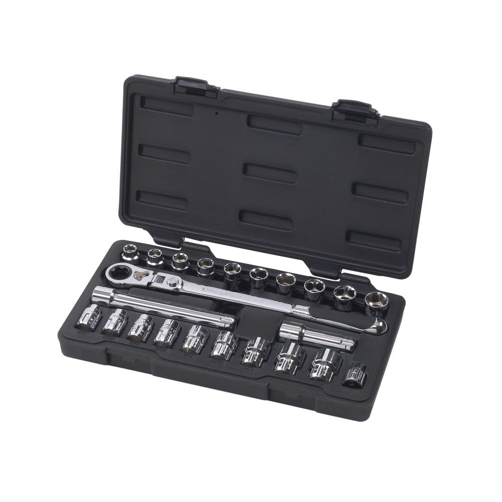 GEARWRENCH 23Pc Pass-Thru 3/8 Drive SAE and MM Set - Flockneti