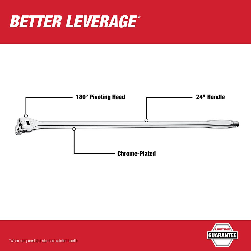 Milwaukee 1/2 in. Drive Breaker Bar (24 in.) - Flockneti