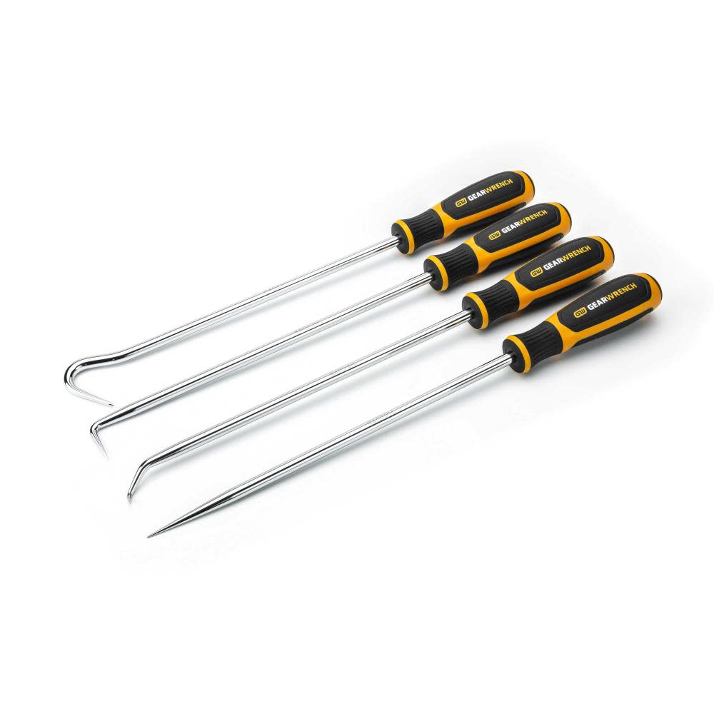 GEARWRENCH 4 Pc Heavy-Duty Long Hook & Pick Set - Flockneti