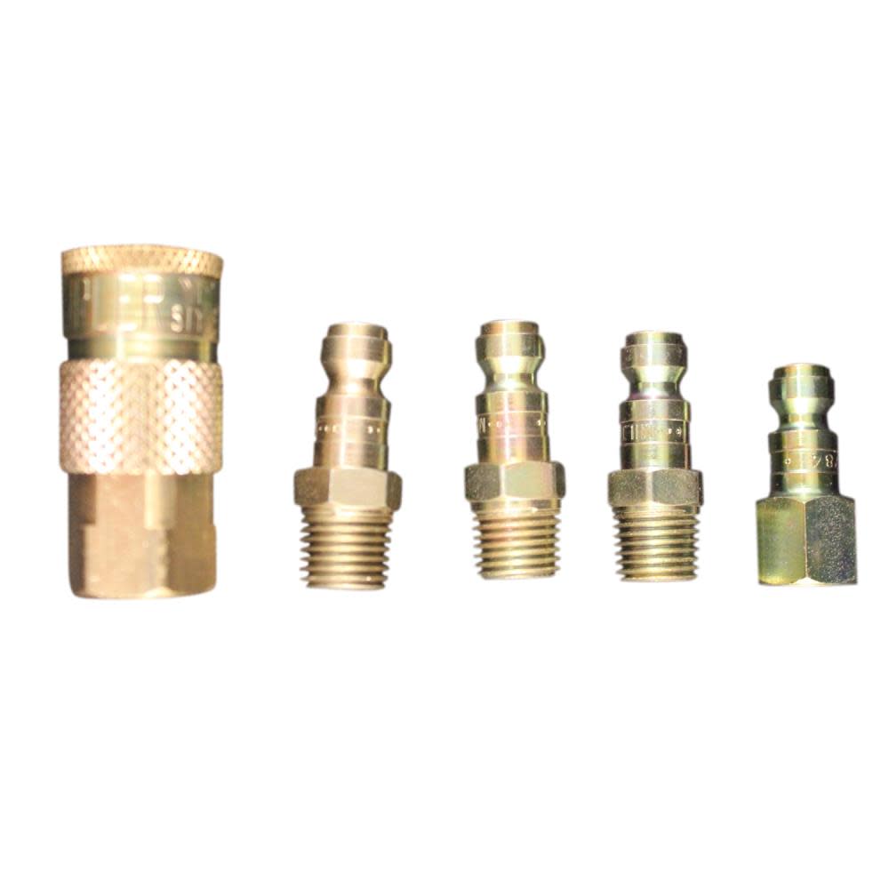 Milton 215 1/4″ NPT T Style Coupler and Plug – 5 Pieces - Flockneti