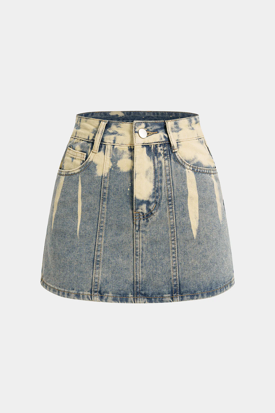 Denim Washed Pocket Mini Skirt - Flockneti