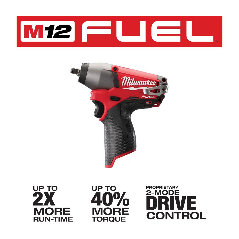 Milwaukee M12 FUEL 3/8 In. Impact Wrench (Tool Only) - Flockneti