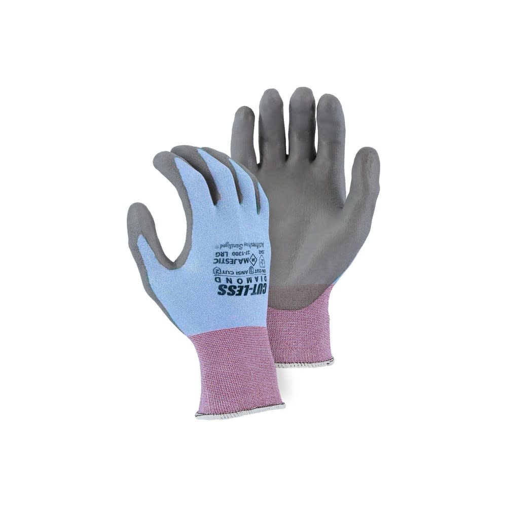 Majestic Glove Seamless Knit Glove Blue/Gray XS - Flockneti