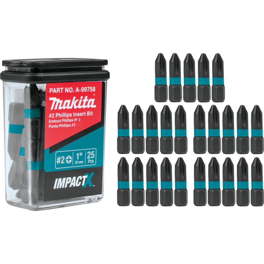 Makita Impact X #2 Phillips 1 Insert Bit 25/pk - Flockneti