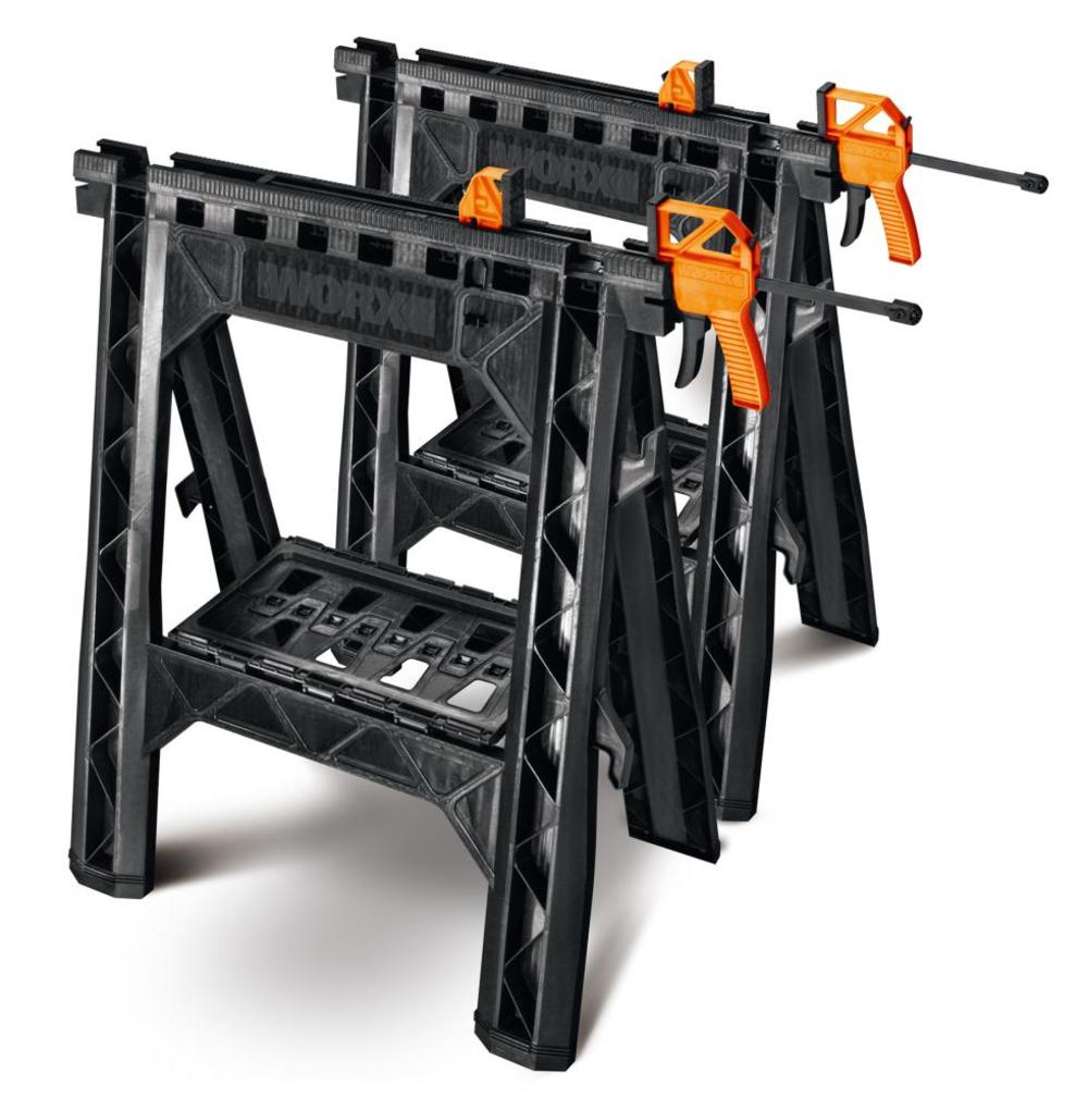 Worx 27-in ABS Plastic Clamping Saw Horses (1000-lb Weight Capacity) - Flockneti