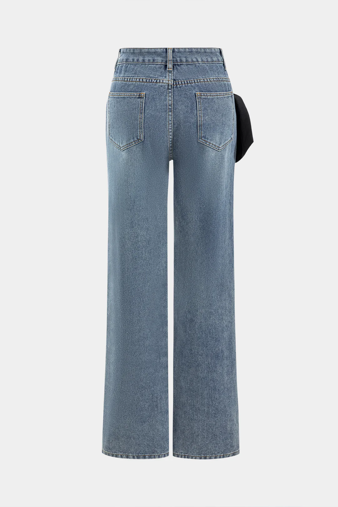 Bow Tie Patchwork Pocket Jeans - Flockneti