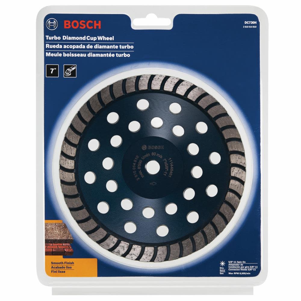 Bosch 7 In. Turbo Row Diamond Cup Wheel - Flockneti