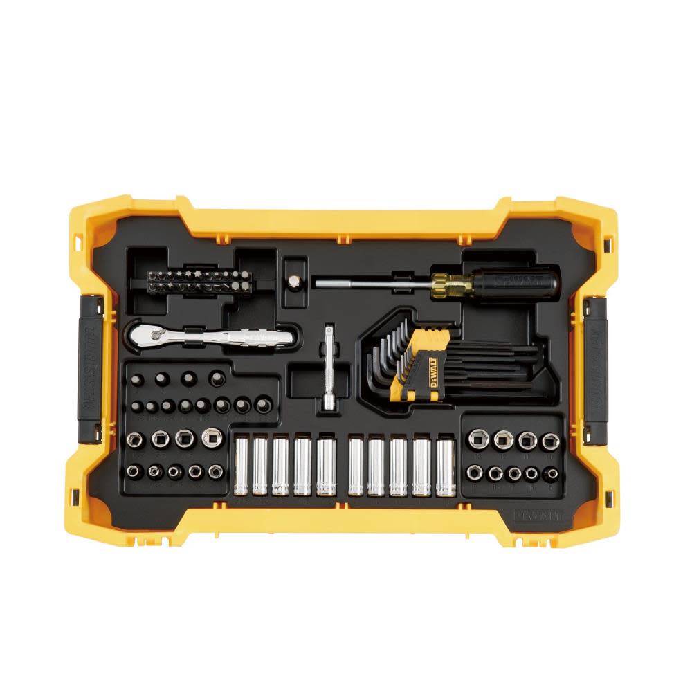 DEWALT TOUGHSYSTEM Mechanics Tool Set 1/4″ 3/8″ Drive 131pc - Flockneti