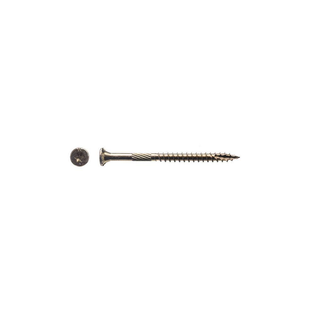 Western Builders Supply 3 In. Zinc Coated Flat Head Gold Interior Structural Wood Screw - Flockneti