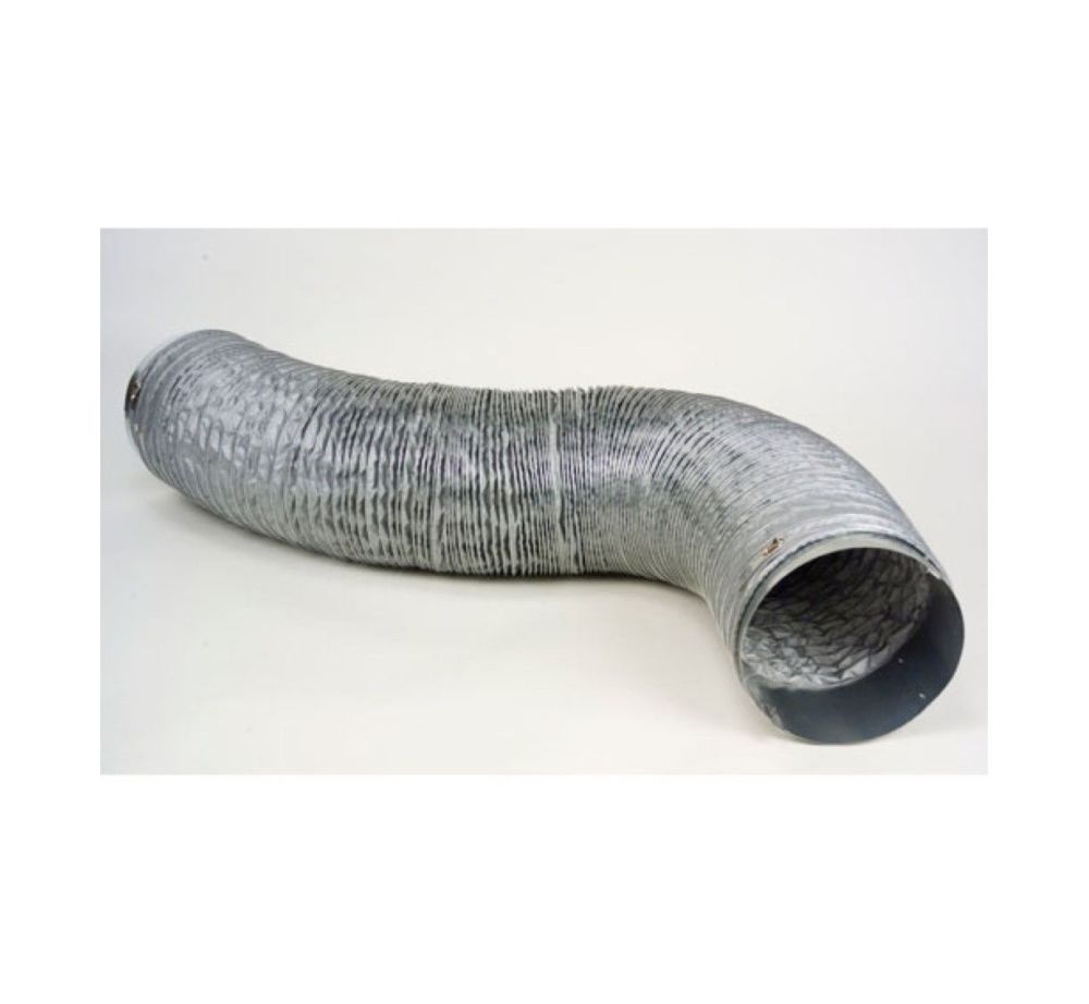 LB White 18 In. x 12 Ft. Gray Duct Kit with Duct Adapter & Clamp - Flockneti