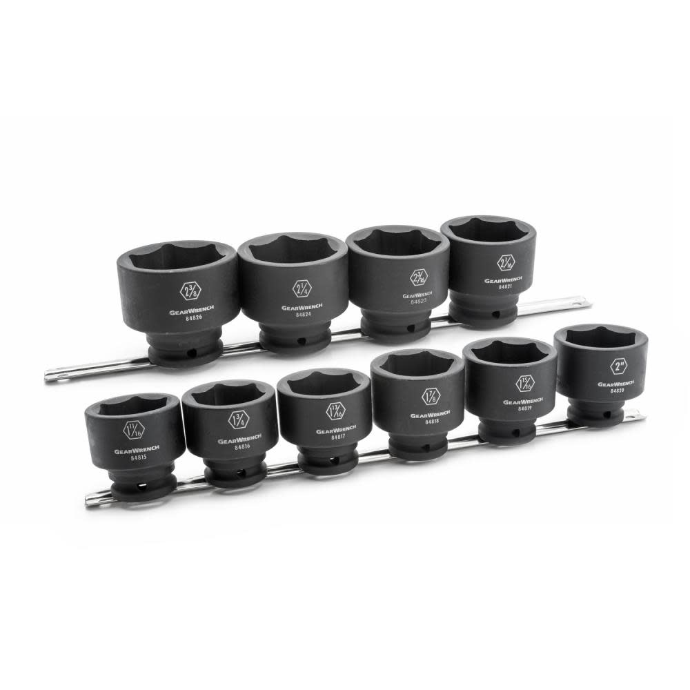 GEARWRENCH Impact Socket Set 10 Pc. 3/4 In. Drive 6 Point SAE - Flockneti