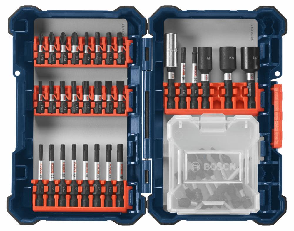 Bosch 40 pc. Impact Tough Screwdriving Custom Case System Set - Flockneti