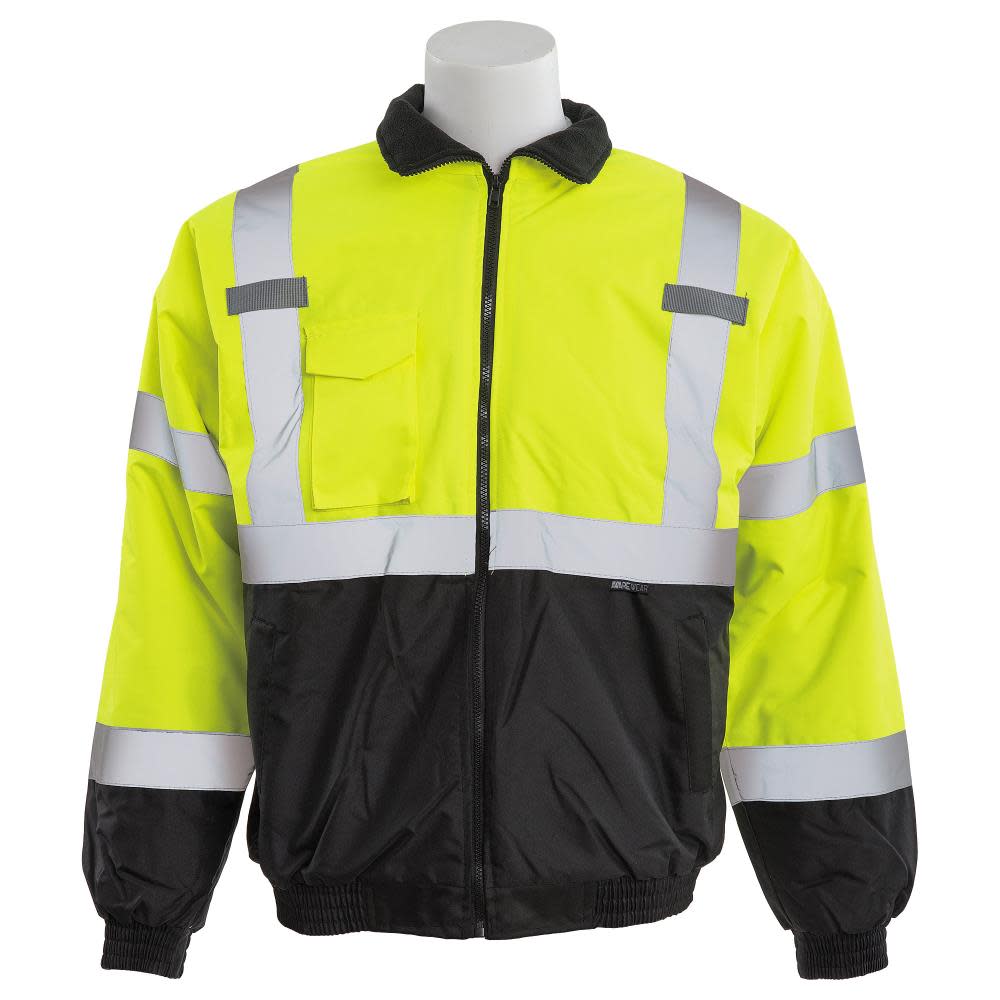 ERB W105 HVL/Black Bottom Value Bomber Jacket Hi-Viz XL - Flockneti