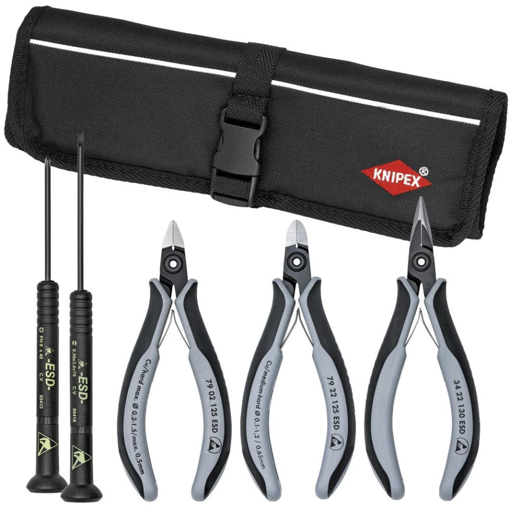 Knipex ESD Electronic Tool Set with Screwdrivers 5pc - Flockneti