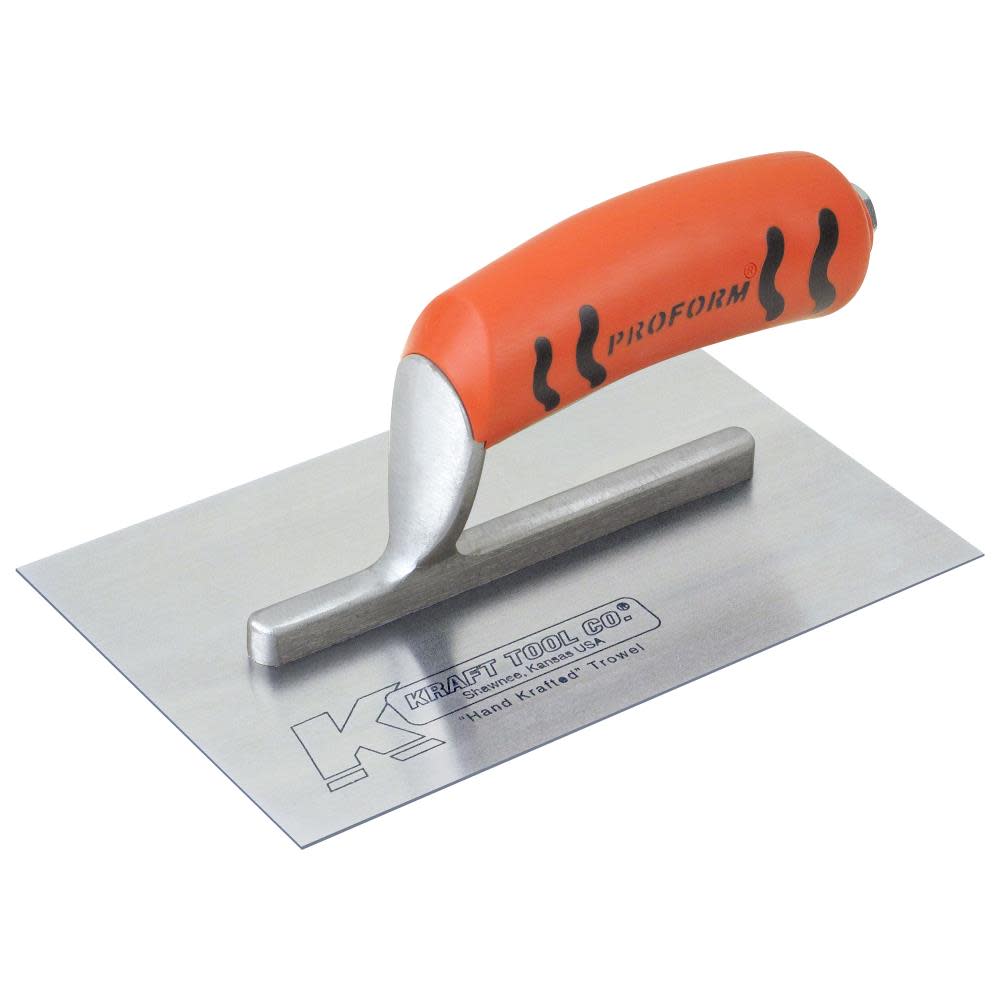 Kraft Tool Co 6-1/2 In. x 5 In. Carbon Steel Midget Trowel with ProForm Handle - Flockneti