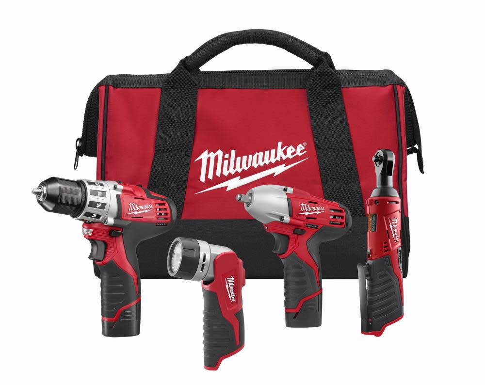 Milwaukee M12 Cordless Lithium-Ion 4 Tool Combo Kit - Flockneti