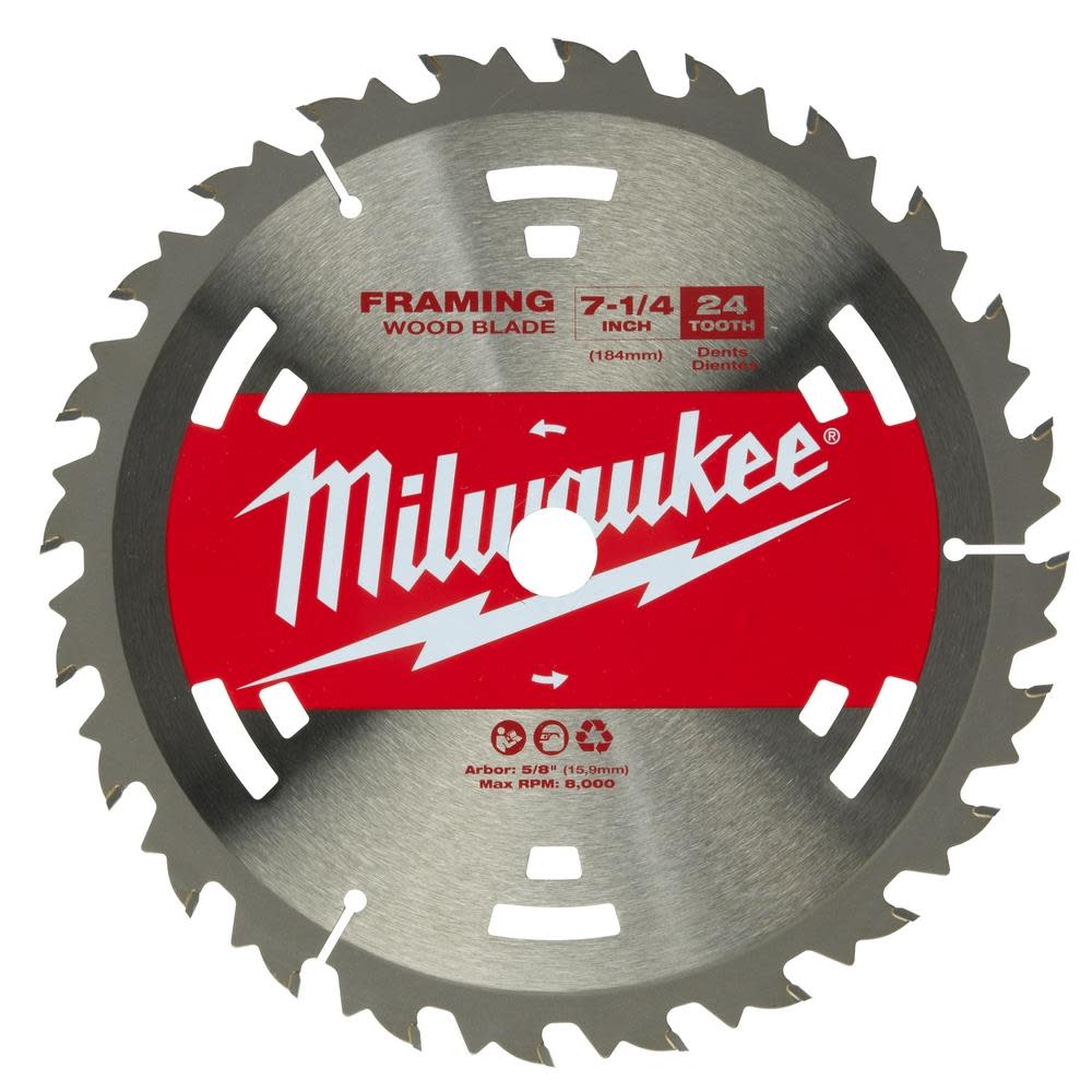 Milwaukee 7-1/4″ 24T Construction Framing Contractor Pack (25PK) - Flockneti