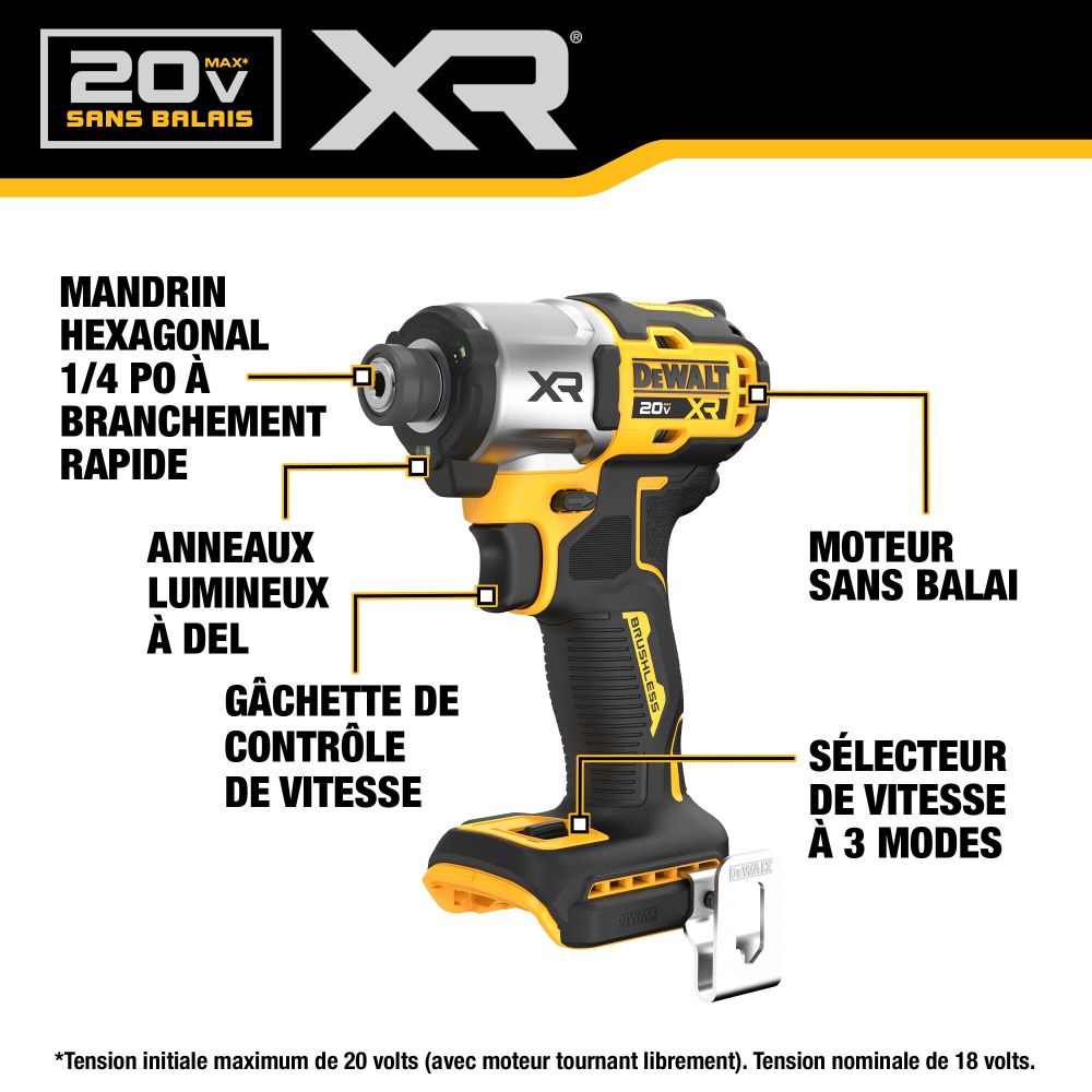 DEWALT 20V MAX XR 1/4″ Impact Driver Bare Tool - Flockneti