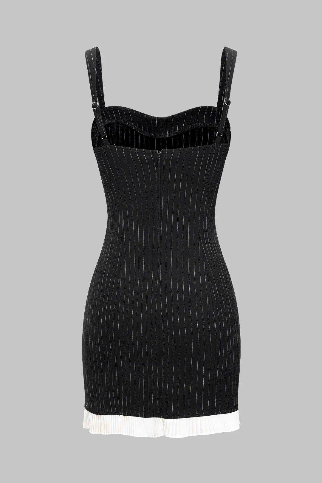 Stripes Print Patchwork Backless Slip Sleeveless Mini Dress - Flockneti