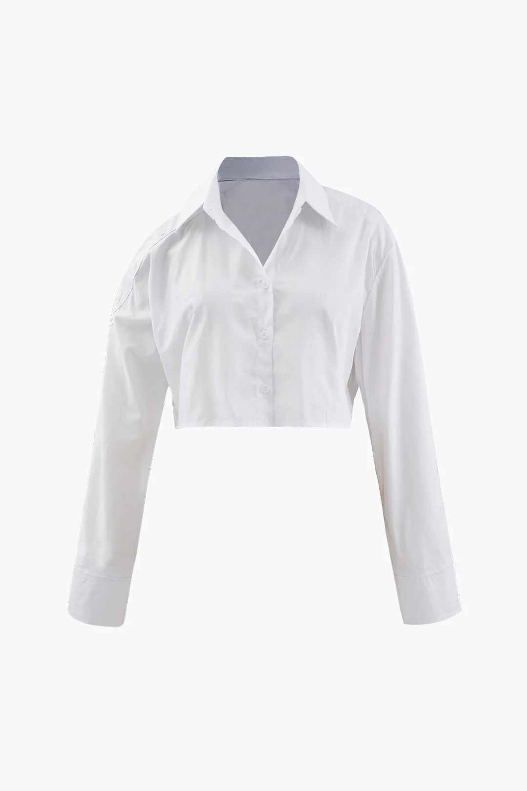 Solid Button Long-Sleeve Shirt - Flockneti