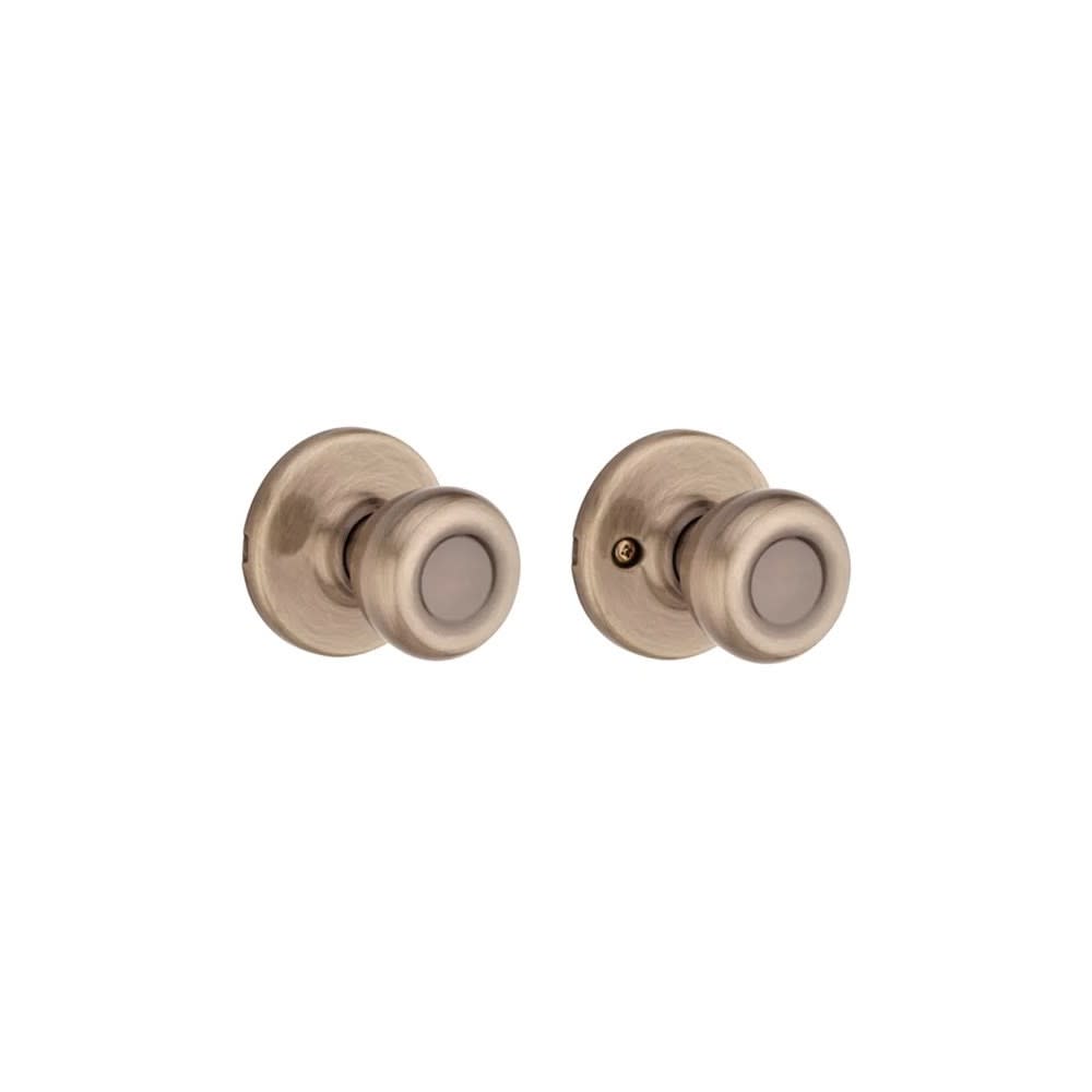 Kwikset Antique Brass Hall/Closet Tylo Passage Door Knob Set - Flockneti