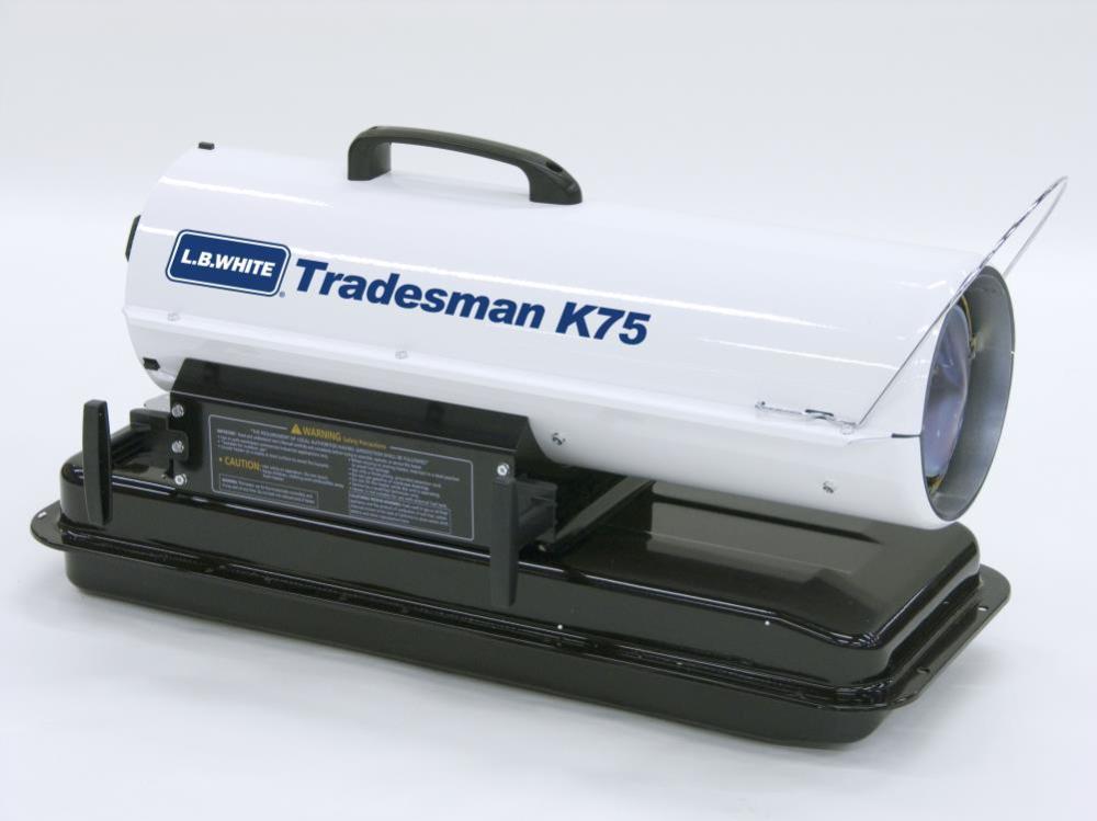 LB White Tradesman Forced Air Open Flame Multi fuel 75K BTU heater - Flockneti
