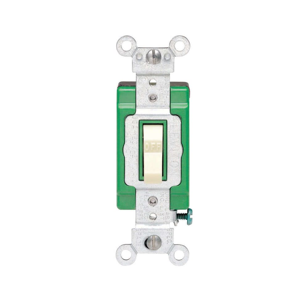 Leviton Toggle Switch 30A 277V Ivory Double Pole AC Quiet - Flockneti