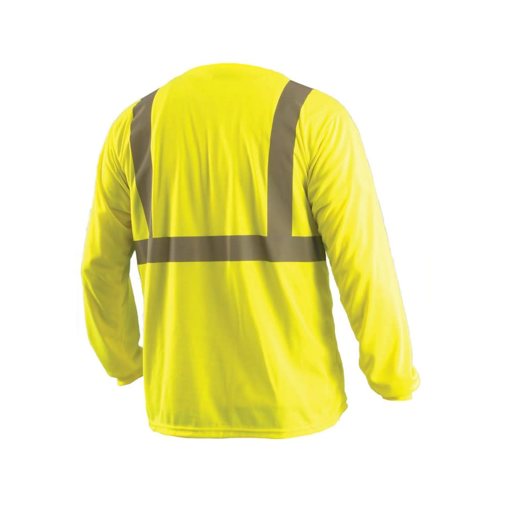 Occunomix Hi-Vis Yellow Class 2 Classic Wicking Birdseye T-Shirt Long Sleeve 2X - Flockneti