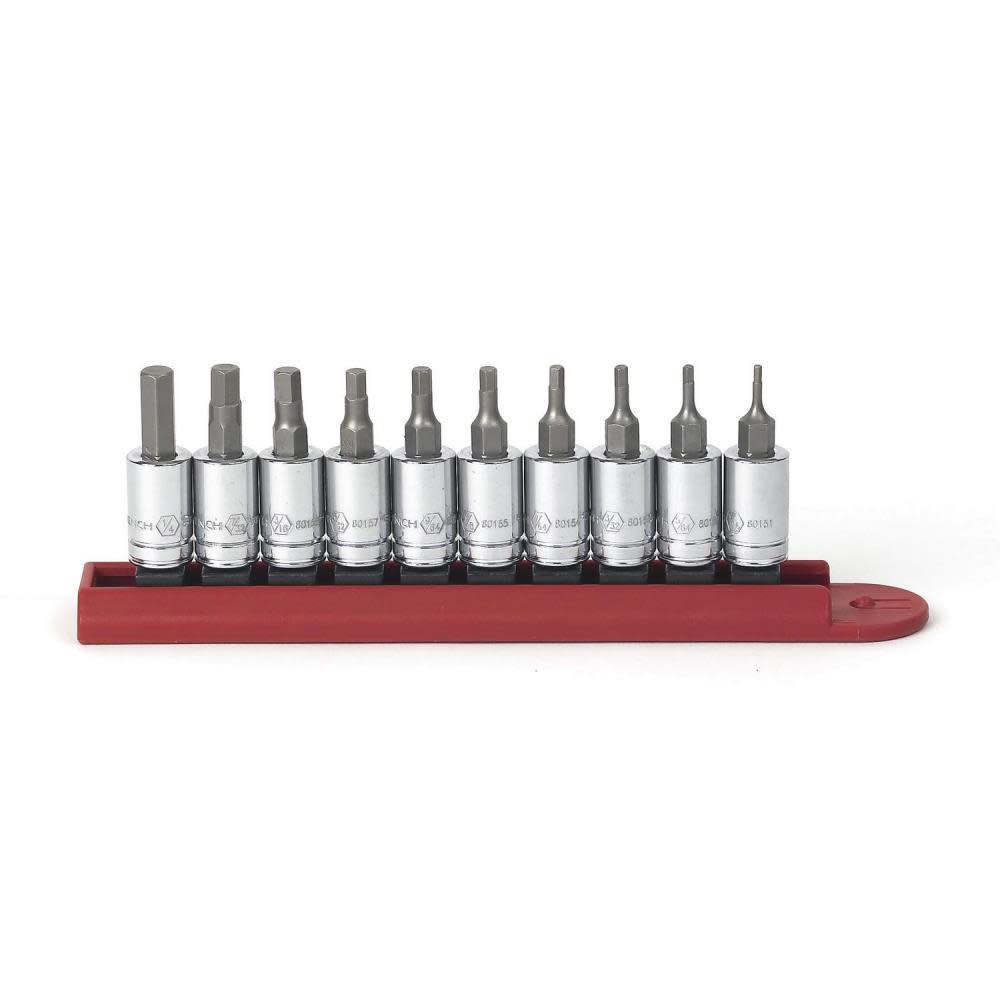 GEARWRENCH 10 Pc. 1/4″ Drive Hex Bit SAE Socket Set - Flockneti
