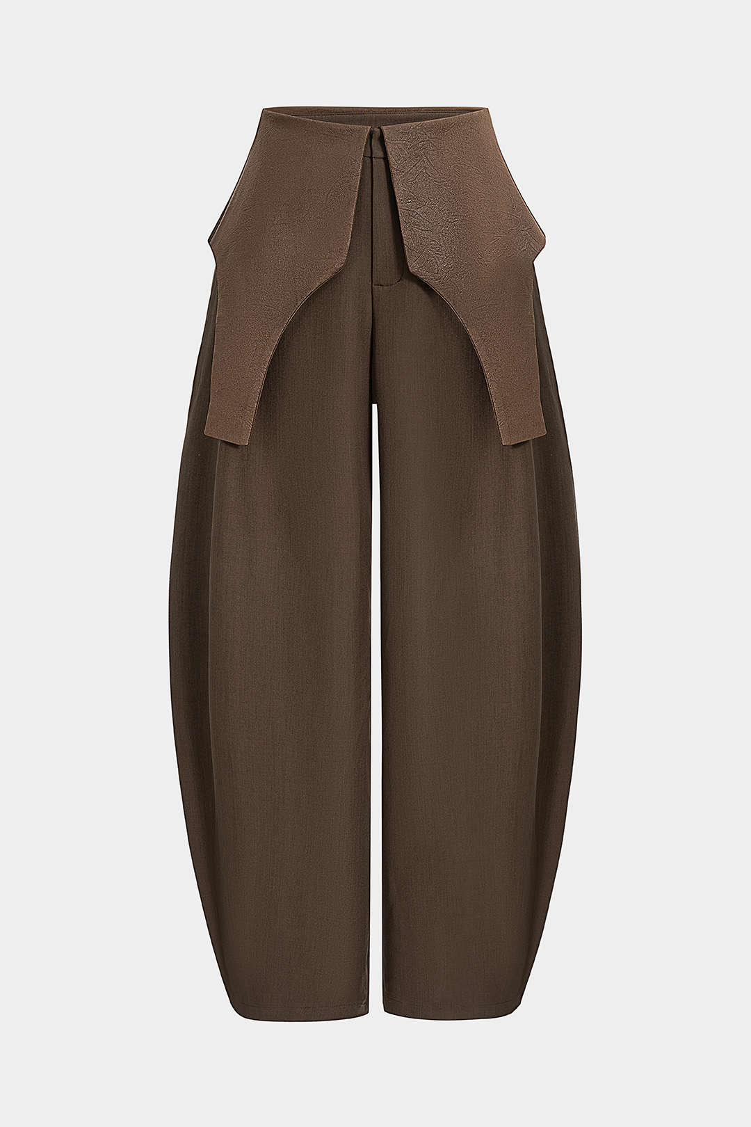 Satin Patchwork Zipper Barrel Trousers - Flockneti