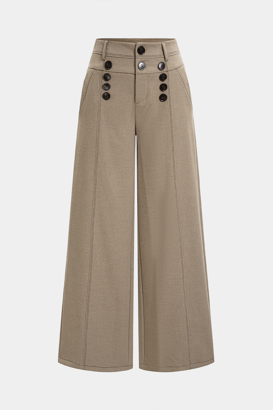 Button Pocket Wide Leg Pants - Flockneti