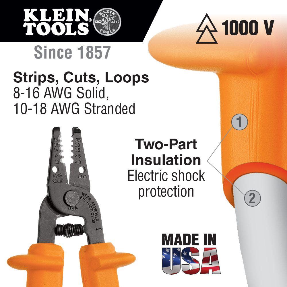 Klein Tools Wire Stripper/Cutter 8-16 AWG STRD - Flockneti