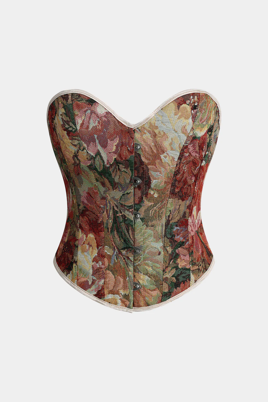 Jacquard Tie Back Strapless Contrast Tube Top - Flockneti