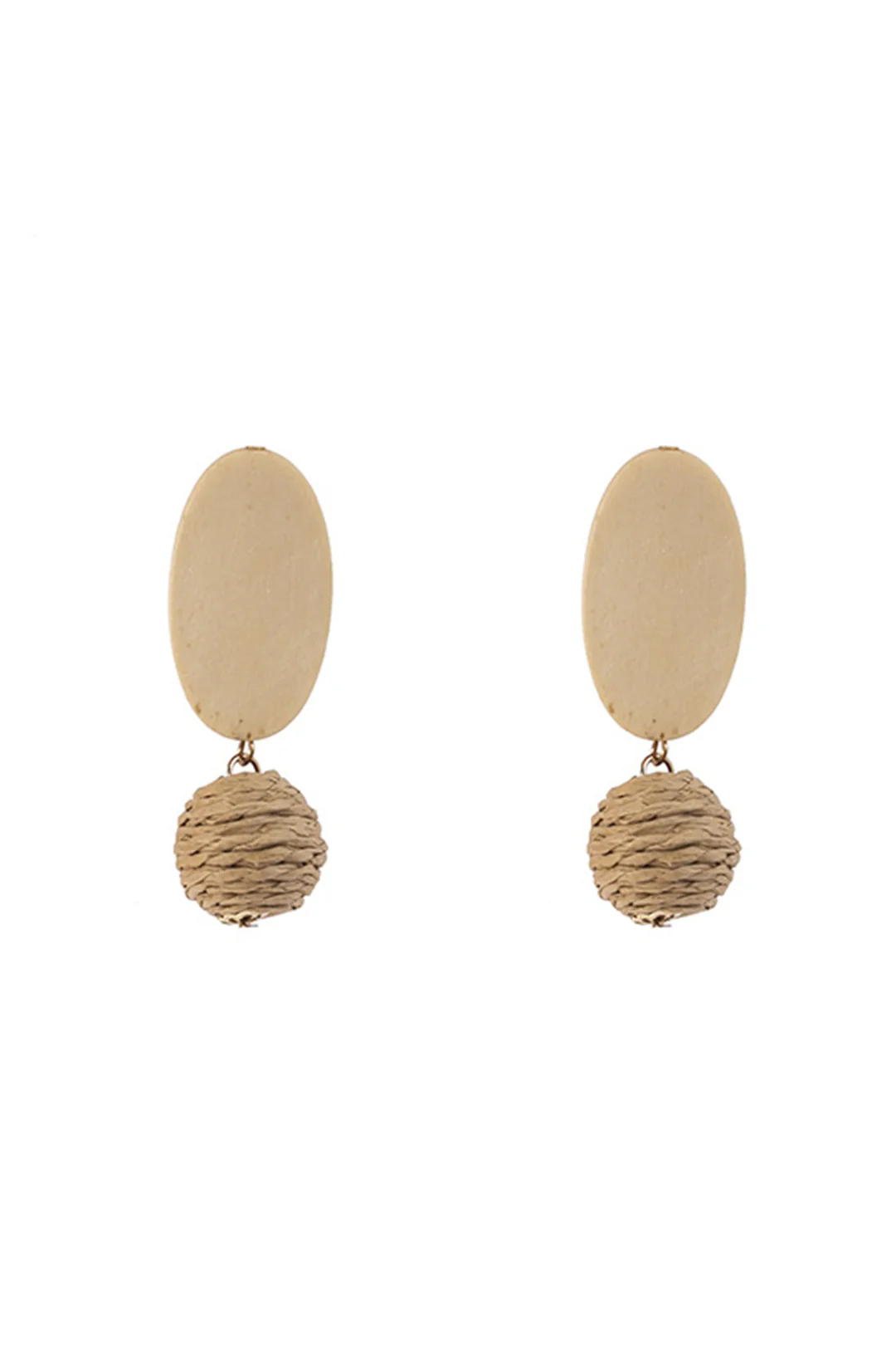 Wood Geometric Hollow Earrings - Flockneti