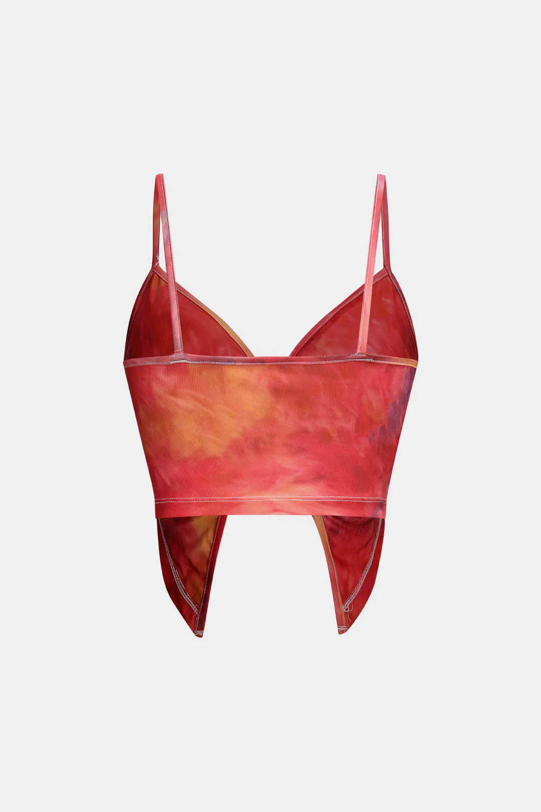 Tie Dye Print Irregular Twist Knot Cami Top - Flockneti