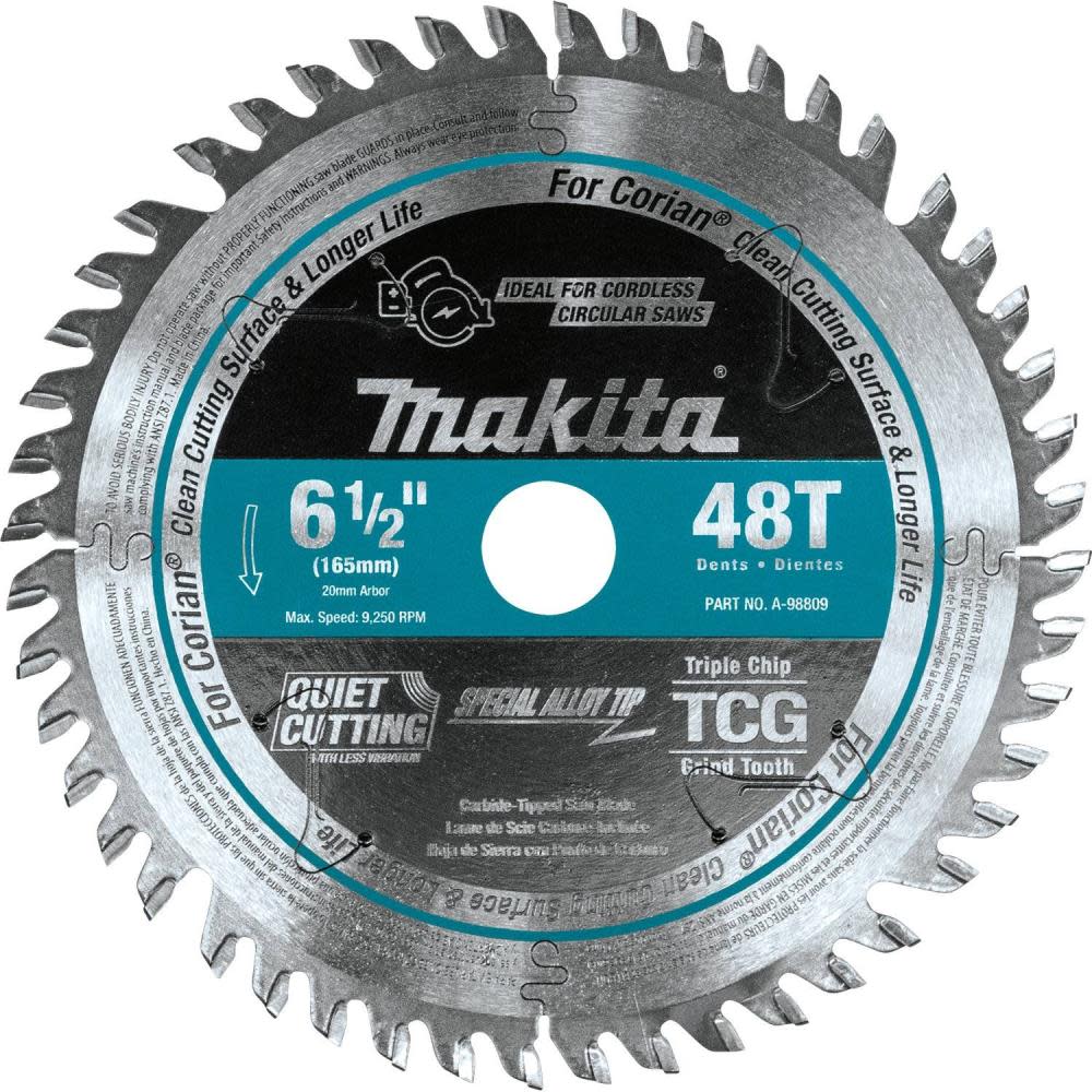 Makita 6-1/2″ 48T Carbide-Tipped Cordless Plunge Saw Blade - Flockneti