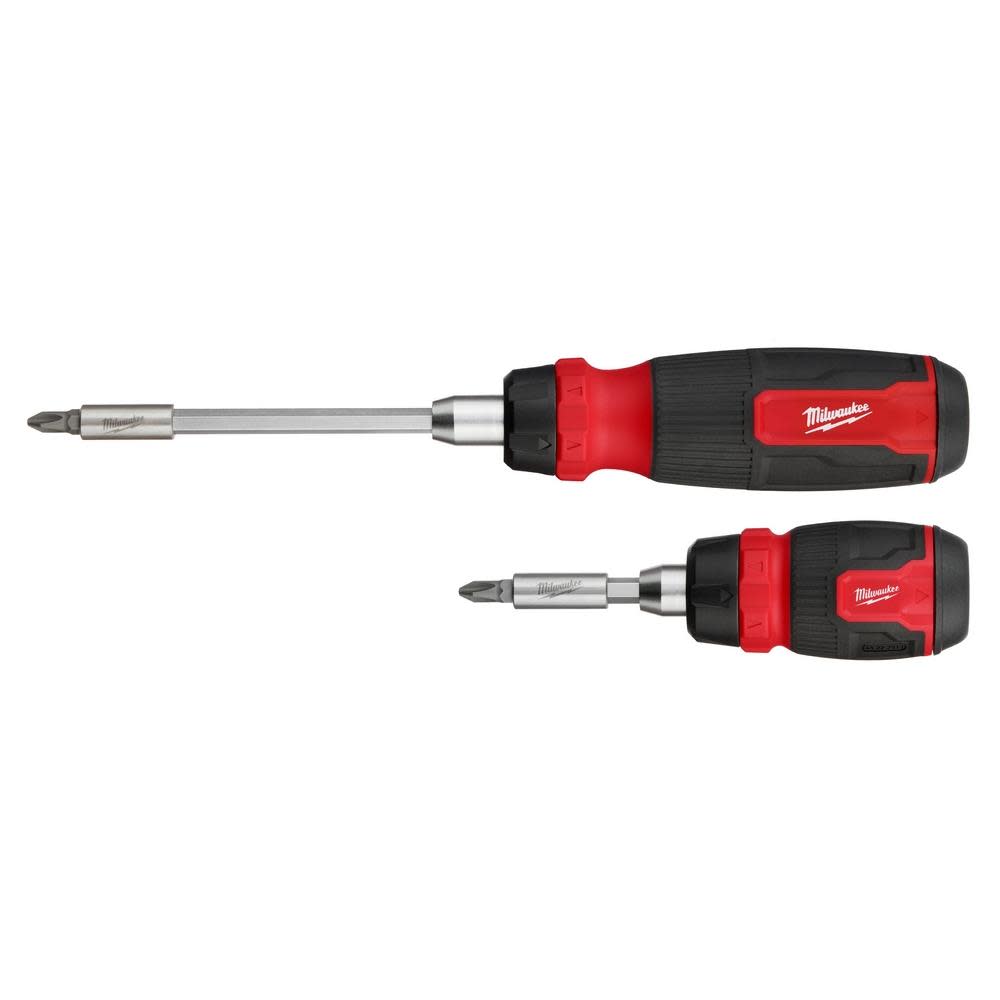 Milwaukee 14-in-1 Ratcheting Multi-Bit and 8-in-1 Ratcheting Compact Multi-bit Screwdriver Set 2pc - Flockneti