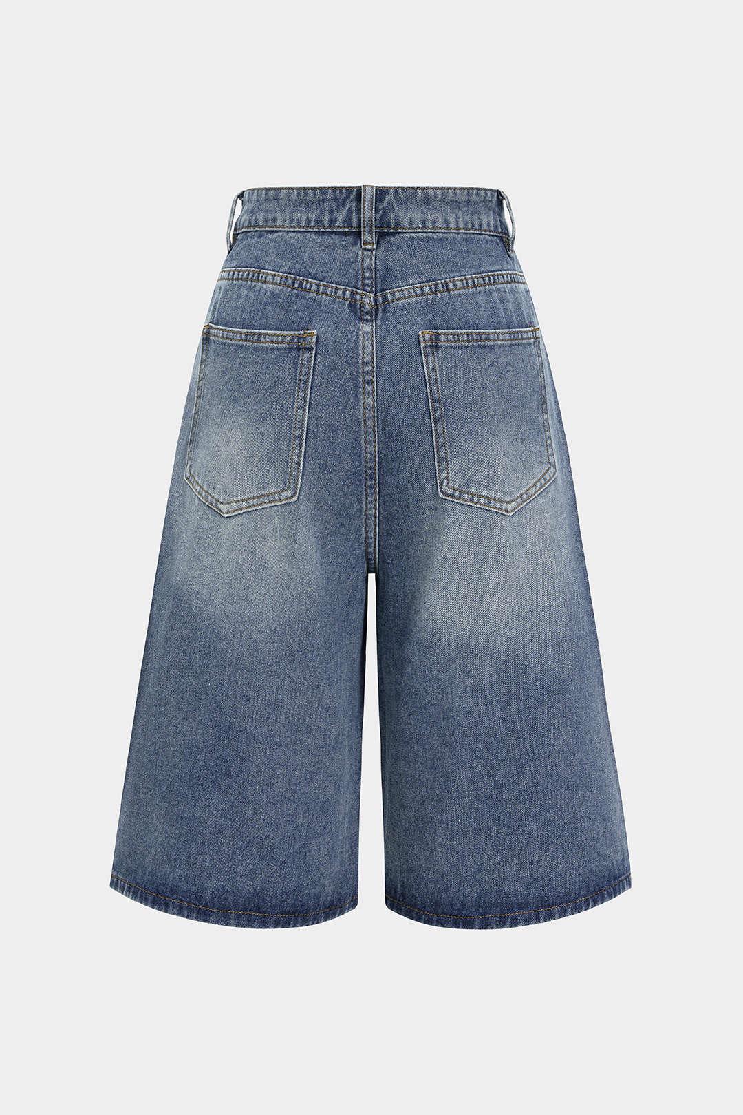 Denim Asymmetrical Button Shorts - Flockneti