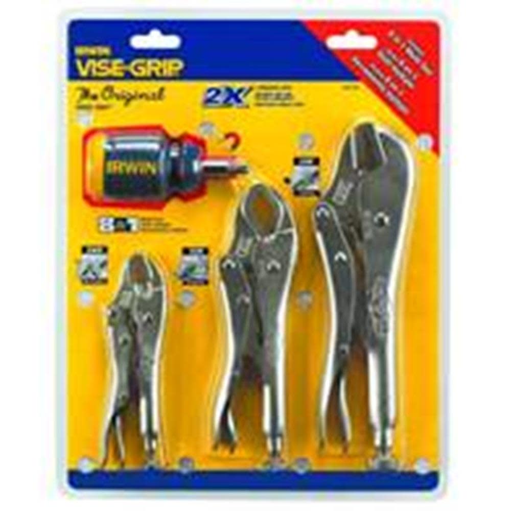 Irwin Locking Pliers 3 piece Set with Screwdriver - Flockneti